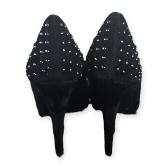 MIXX FAUX SUADE BLACK STUDDED PUMPS SZ.8.5 EUC - Picture 5 of 7